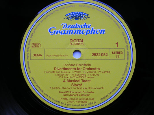 BERNSTEIN: DIVERTIMENTO / SLAVA / FACSIMILE / ON THE TOWN       ISRAEL PHILHARMONIC / BERNSTEIN      2532 052