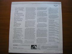 VAUGHAN WILLIAMS: JOB - A Masque for Dancing (complete ballet 1930)      BOULT / LONDON SYMPHONY     ASD 2673