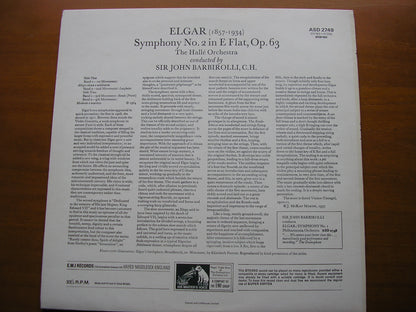ELGAR: SYMPHONY No. 2      BARBIROLLI / HALLE ORCHESTRA      ASD 2749