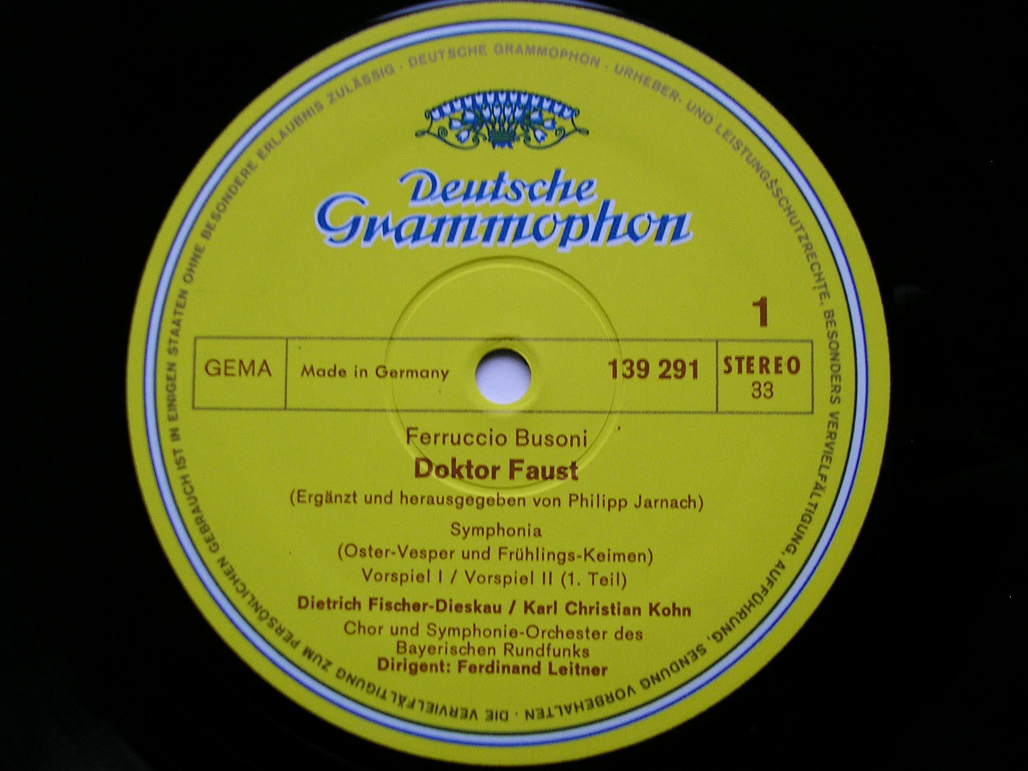 BUSONI: DOKTOR FAUST     FISCHER-DIESKAU / COCHRAN / HILLEBRECHT / DE RIDDER / BAVARIAN RADIO    3LP    2709 032