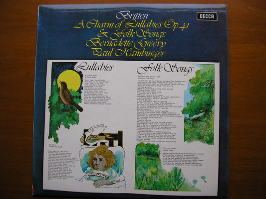 BRITTEN: A CHARM OF LULLABIES / FOLK SONG ARRANGEMENTS    BERNADETTE GREEVY / PAUL HAMBURGER      SXL 6413