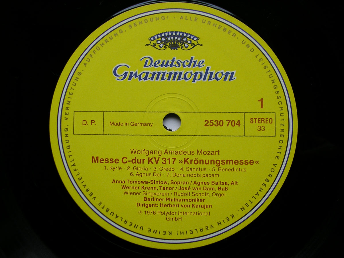 MOZART: CORONATION MASS / BRUCKNER: TE DEUM     SOLOISTS / BERLIN PHILHARMONIC / KARAJAN    2530 704