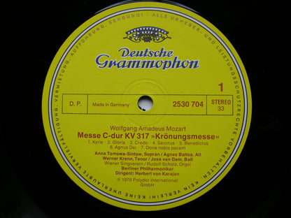 MOZART: CORONATION MASS / BRUCKNER: TE DEUM     SOLOISTS / BERLIN PHILHARMONIC / KARAJAN    2530 704