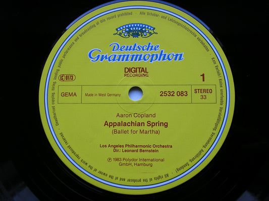 COPLAND: APPALACHIAN SPRING / BARBER: ADAGIO       LOS ANGELES PHILHARMONIC / LEONARD BERNSTEIN    2532 083