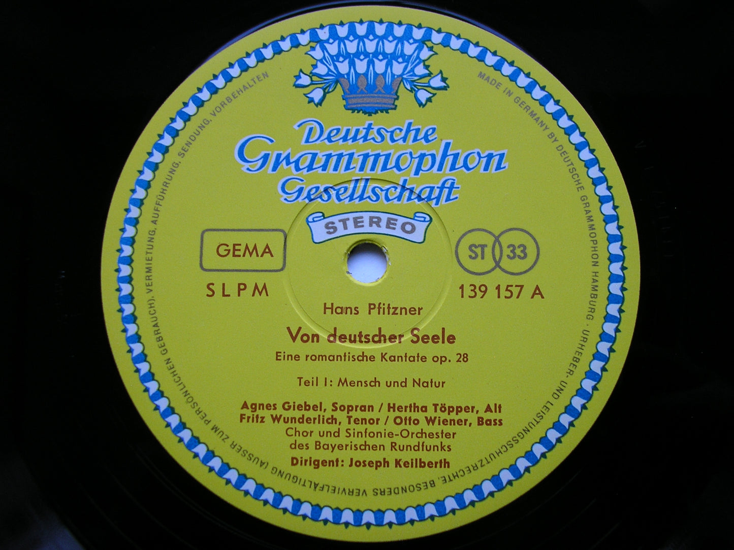PFITZNER: CANTATA 'THE GERMAN SOUL'    SOLOISTS / BAVARIAN RADIO SYMPHONY / KEILBERTH     2LP      139 157/8