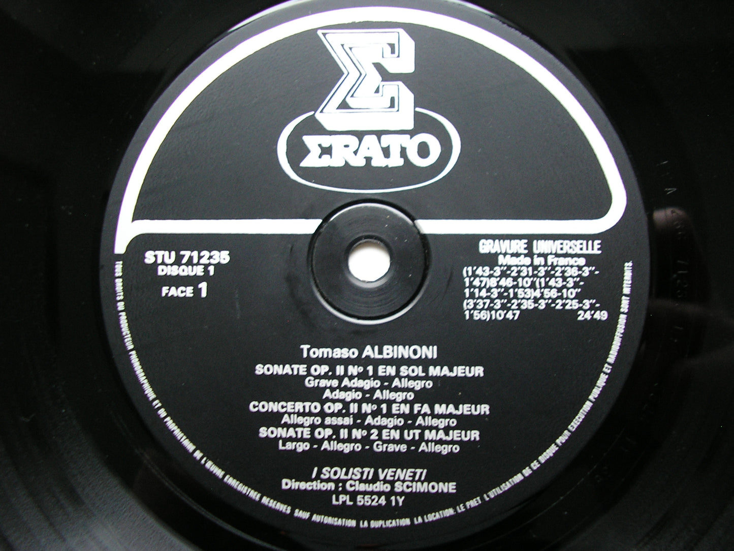 ALBINONI: TWELVE CONCERTOS & SONATAS Op. 11       I SOLOISTI VENETI / SCIMONE   2LP    STU 71234