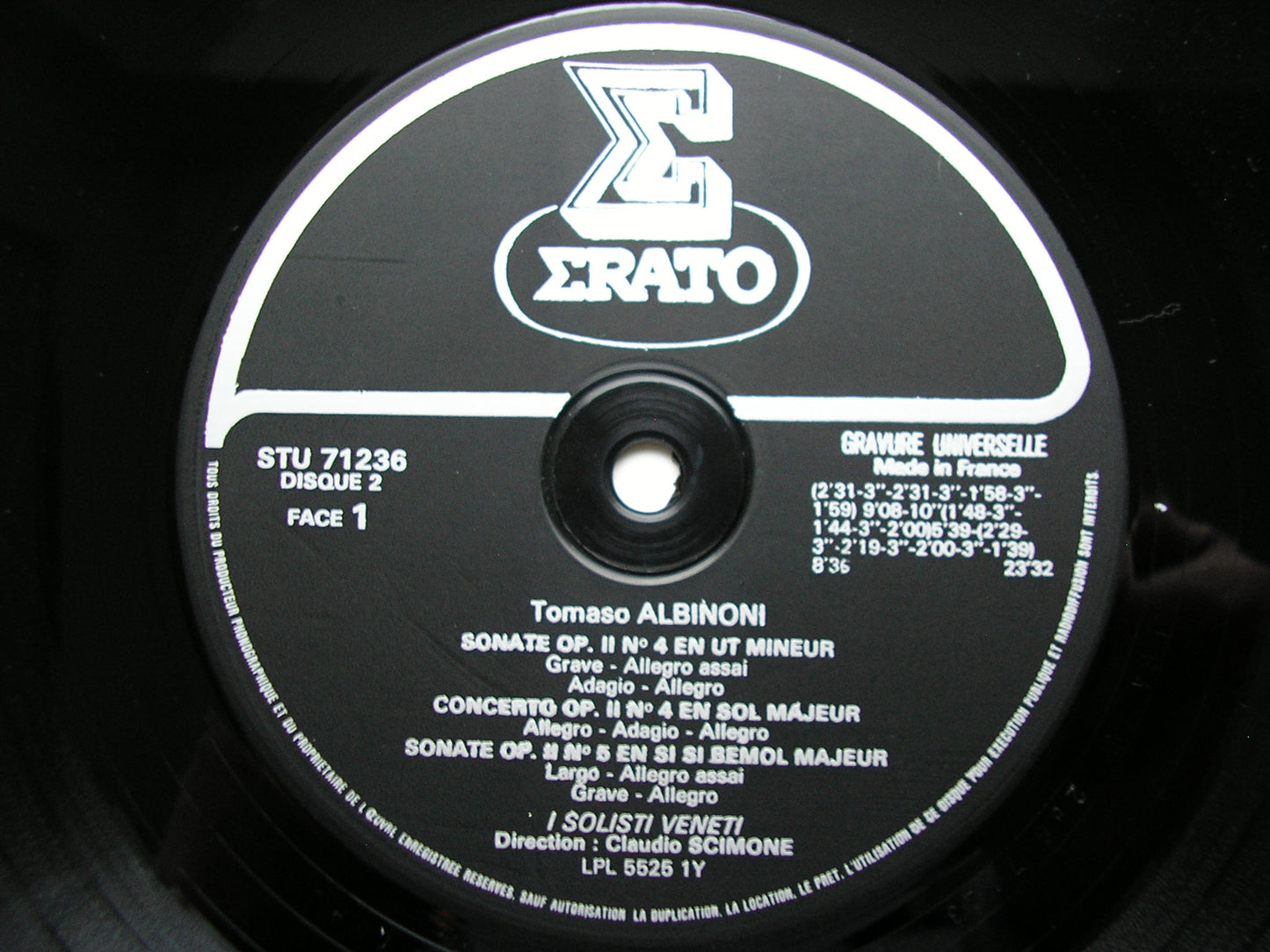 ALBINONI: TWELVE CONCERTOS & SONATAS Op. 11       I SOLOISTI VENETI / SCIMONE   2LP    STU 71234