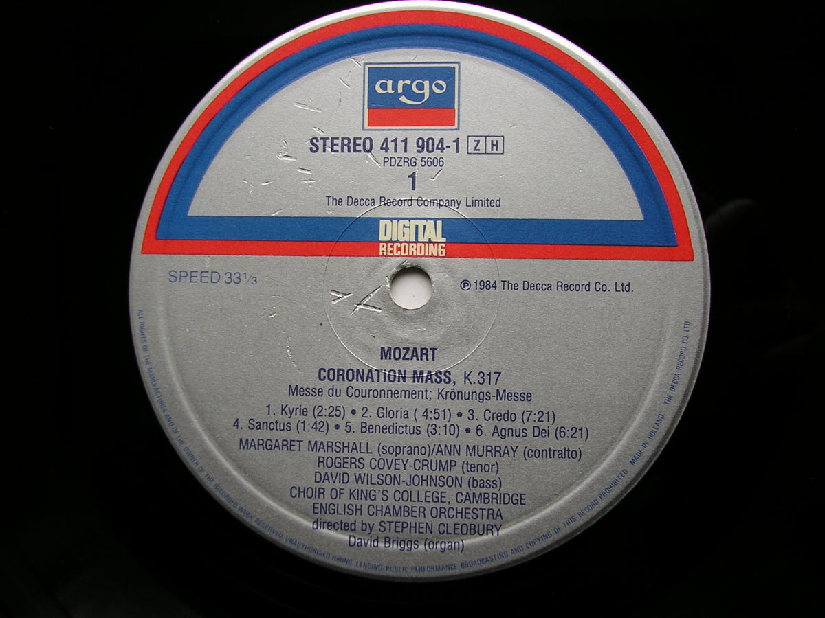 MOZART: CORONATION MASS / MISSA SOLEMNIS    SOLOISTS / ENGLISH CHAMBER ORCHESTRA / CLEOBURY     411 904