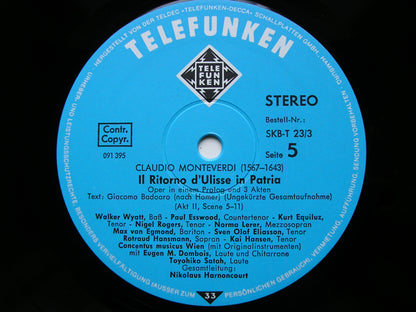 MONTEVERDI: THE RETURN OF ULYSSES     SOLOISTS / CONCENTUS MUSICUS VIENNA / HARNONCOURT    4LP    SKB-T 23 / 1-4