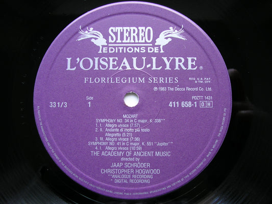 MOZART: SYMPHONY No. 41 'Jupiter'      HOGWOOD / ACADEMY OF ANCIENT MUSIC    411 658