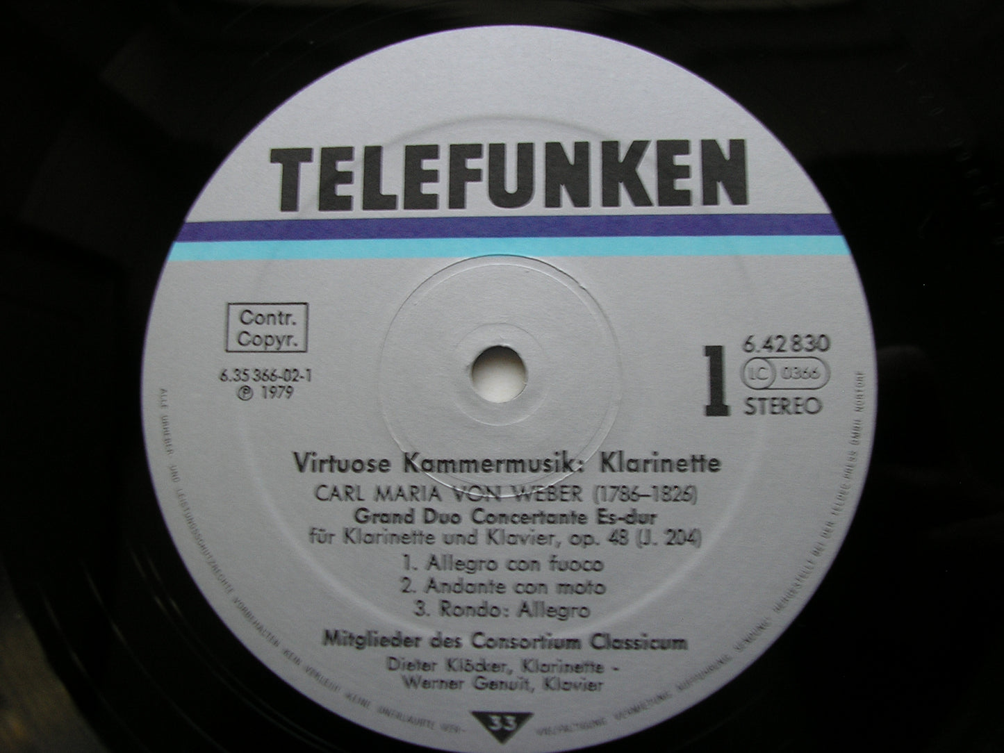 VIRTUOSO CHAMBER MUSIC: WEBER       KLOCKER / GENUIT / NICOLAI / FORSTER / GROBHOLZ / STIEHLER       6.42830