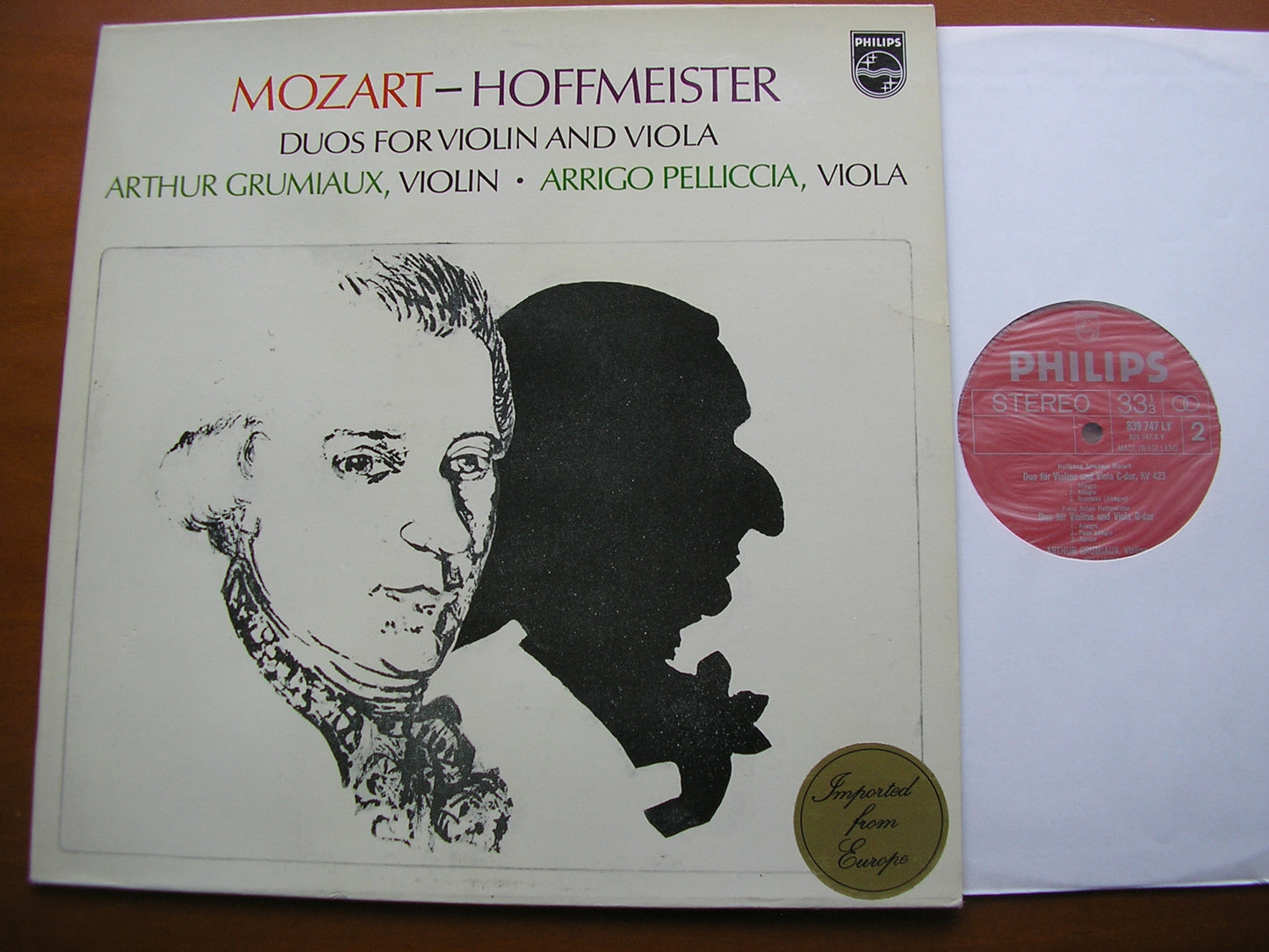 MOZART: DUOS K423 & K424 / HOFFMEISTER: DUO in G       GRUMIAUX / PELLICCIA       839 747