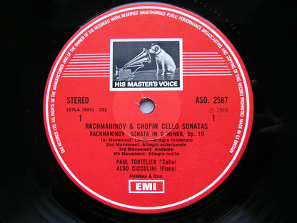 RACHMANINOV: CELLO SONATA / CHOPIN: CELLO SONATA    TORTELIER / CICCOLINI      ASD 2587