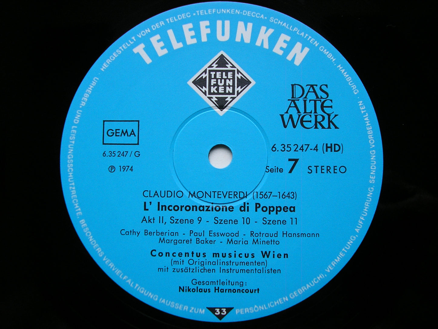 MONTEVERDI: THE CORONATION OF POPPEA     SOLOISTS / CONCENTUS MUSICUS VIENNA / HARNONCOURT   5LP      6.35247