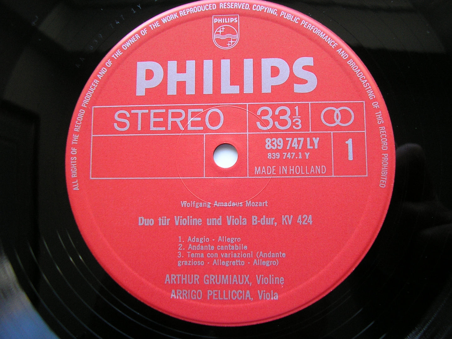 MOZART: DUOS K423 & K424 / HOFFMEISTER: DUO in G       GRUMIAUX / PELLICCIA       839 747