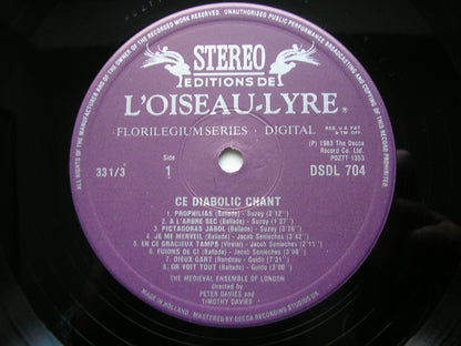 CE DIABOLIC CHANT   Ballades, Rondeaus & Virelais from the late 14th Century     THE MEDIEVAL ENSEMBLE OF LONDON / PETER & TIMOTHY DAVIES    DSLO 704