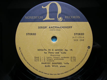 RACHMANINOV: CELLO SONATA / KODALY: CELLO SONATA     SHAPIRO / WILD     H-71155