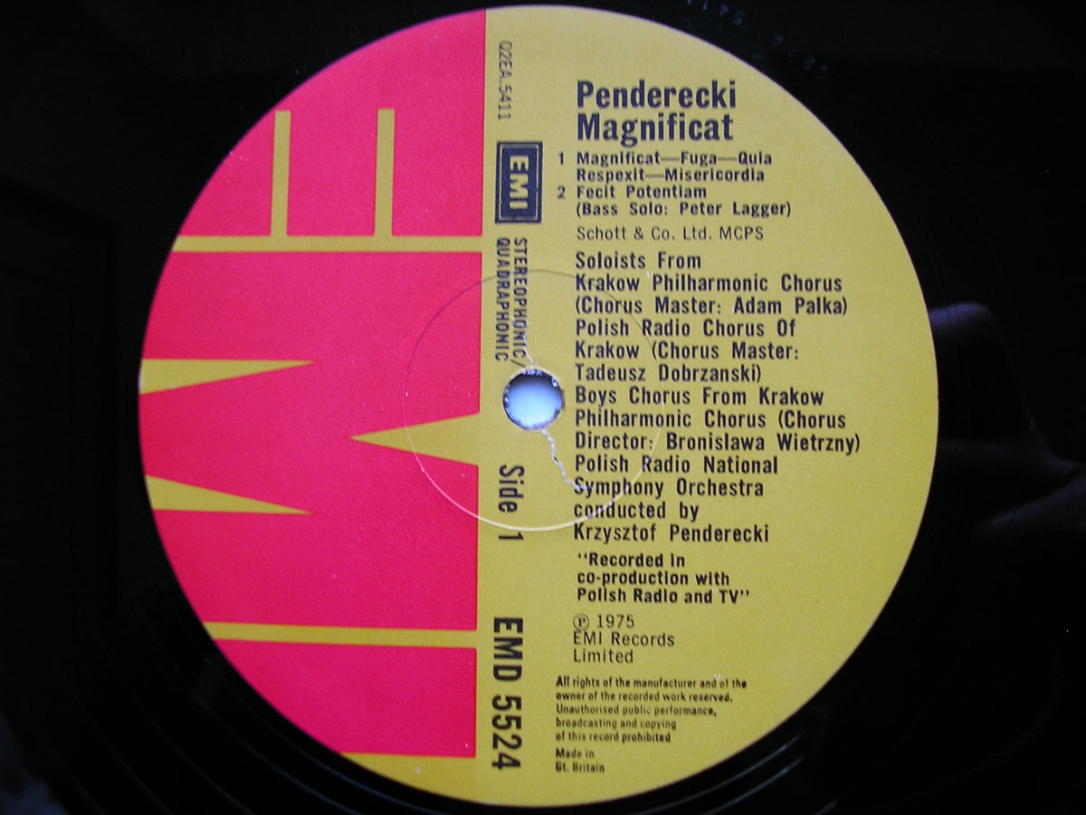 PENDERECKI: MAGNIFICAT      SOLOISTS / POLISH RADIO ORCHESTRA / PENDERECKI      EMD 5524
