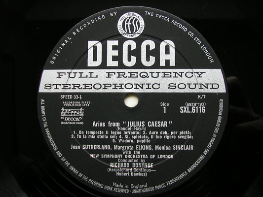 SXL 6116  HANDEL: JULIUS CAESAR  arias     SUTHERLAND / HORNE / ELKINS / NSOL / BONYNGE      ED1