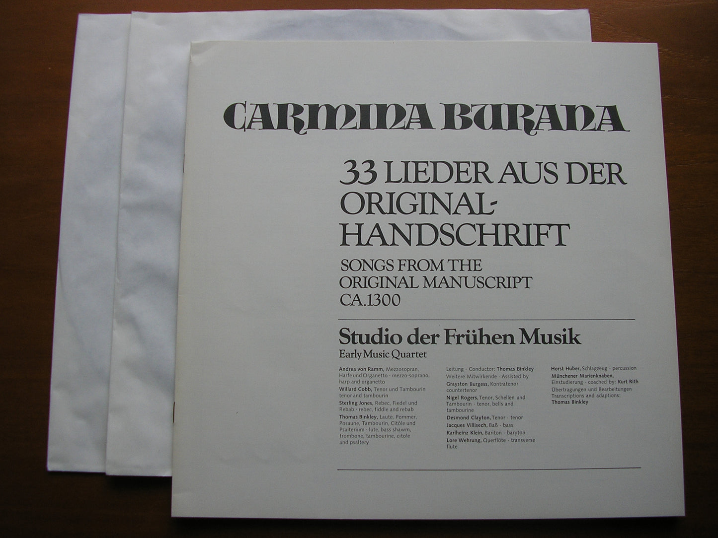 CARMINA BURANA: 33 SONGS FROM THE 13th CENTURY MANUSCRIPT  /  STUDIO OF EARLY MUSIC     6.35319