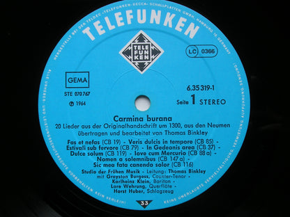 CARMINA BURANA: 33 SONGS FROM THE 13th CENTURY MANUSCRIPT  /  STUDIO OF EARLY MUSIC     6.35319