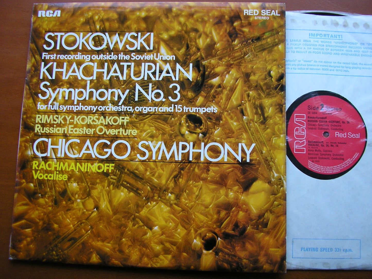 KHACHATURIAN: SYMPHONY No. 3 / RIMSKY-KORSAKOV: RUSSIAN EASTER FESTIVAL    MOFFO / CHICAGO SYMPHONY / STOKOWSKI     SB 6804