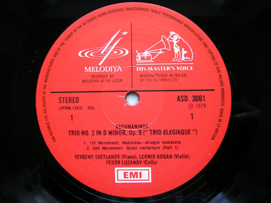 RACHMANINOV: PIANO TRIO No. 2     SVETLANOV / KOGAN / LUZANOV      ASD 3061