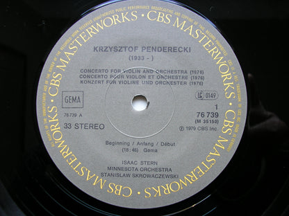 PENDERECKI: VIOLIN CONCERTO       STERN / MINNESOTA SYMPHONY ORCHESTRA / SKROWACZEWSKI    76739