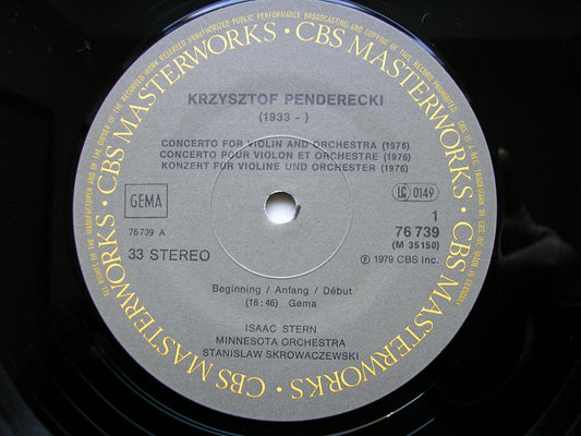 PENDERECKI: VIOLIN CONCERTO       STERN / MINNESOTA SYMPHONY ORCHESTRA / SKROWACZEWSKI    76739