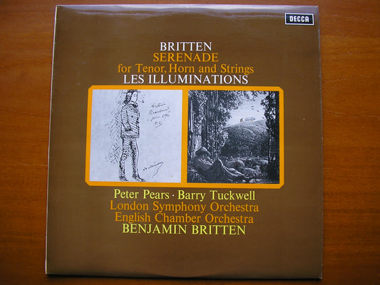BRITTEN: SERENADE FOR TENOR, HORN & STRINGS / LES ILLUMINATIONS     PEARS / TUCKWELL / LSO / ECO / BRITTEN      SXL 6449