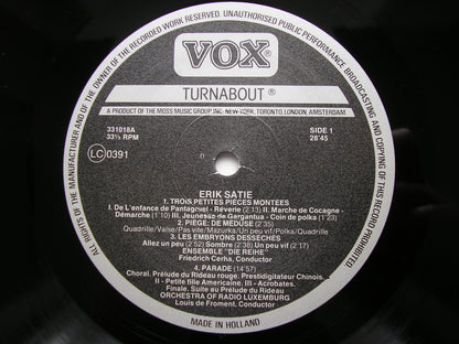 SATIE: PARADE / LA BELLE EXCENTRIQUE / 3 LITTLE BALLET PIECES / THE MEDUSA SNARE      FROMENT / LUXEMBOURG ORCHESTRA       TV 331018