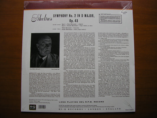 SIBELIUS: SYMPHONY No. 2     KLETZKI / PHILHARMONIA ORCHESTRA     SAX 2280