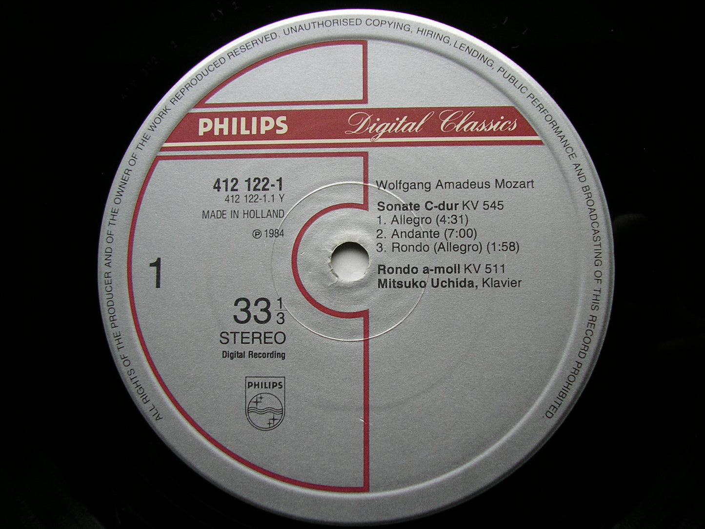 MOZART: PIANO SONATAS  K545 in C / K533+K494 in F / RONDO K511       MITSUKO UCHIDA     412 122