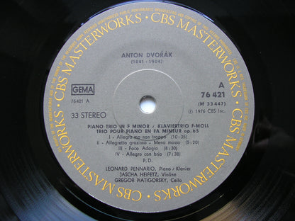 DVORAK: PIANO TRIO Op. 65 / STRAVINSKY / GLIERE / HANDEL    HEIFETZ / PIATIGORSKY / PENNARIO      76421