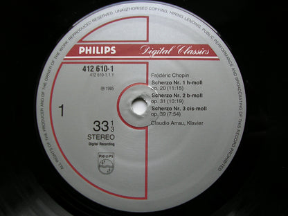 CHOPIN: FOUR SCHERZI / POLONAISE - FANTAISIE Op. 61    CLAUDIO ARRAU      412 610