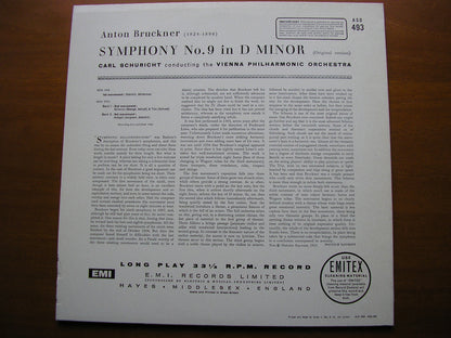 BRUCKNER: SYMPHONY No. 9      SCHURICHT / VIENNA PHILHARMONIC    ASD 493