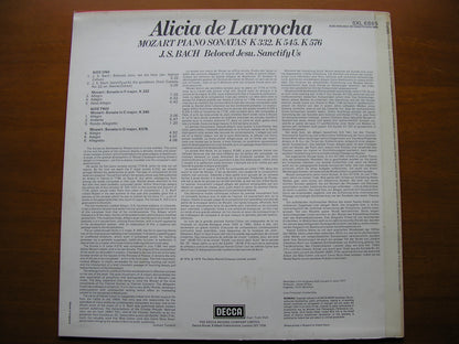 MOZART: PIANO SONATAS  K332 / K545 / K576 / BACH: TRANSCRIPTIONS     ALICIA DE LARROCHA     SXL 6865