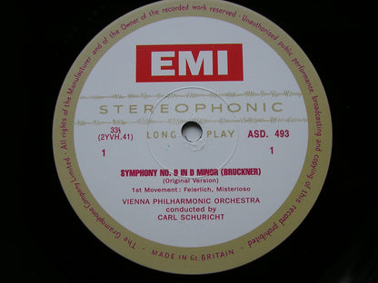 BRUCKNER: SYMPHONY No. 9      SCHURICHT / VIENNA PHILHARMONIC    ASD 493