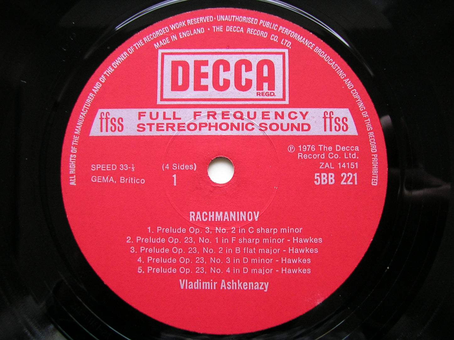 RACHMANINOV: 24 PRELUDES     VLADIMIR ASHKENAZY      2LP     5BB 221-2