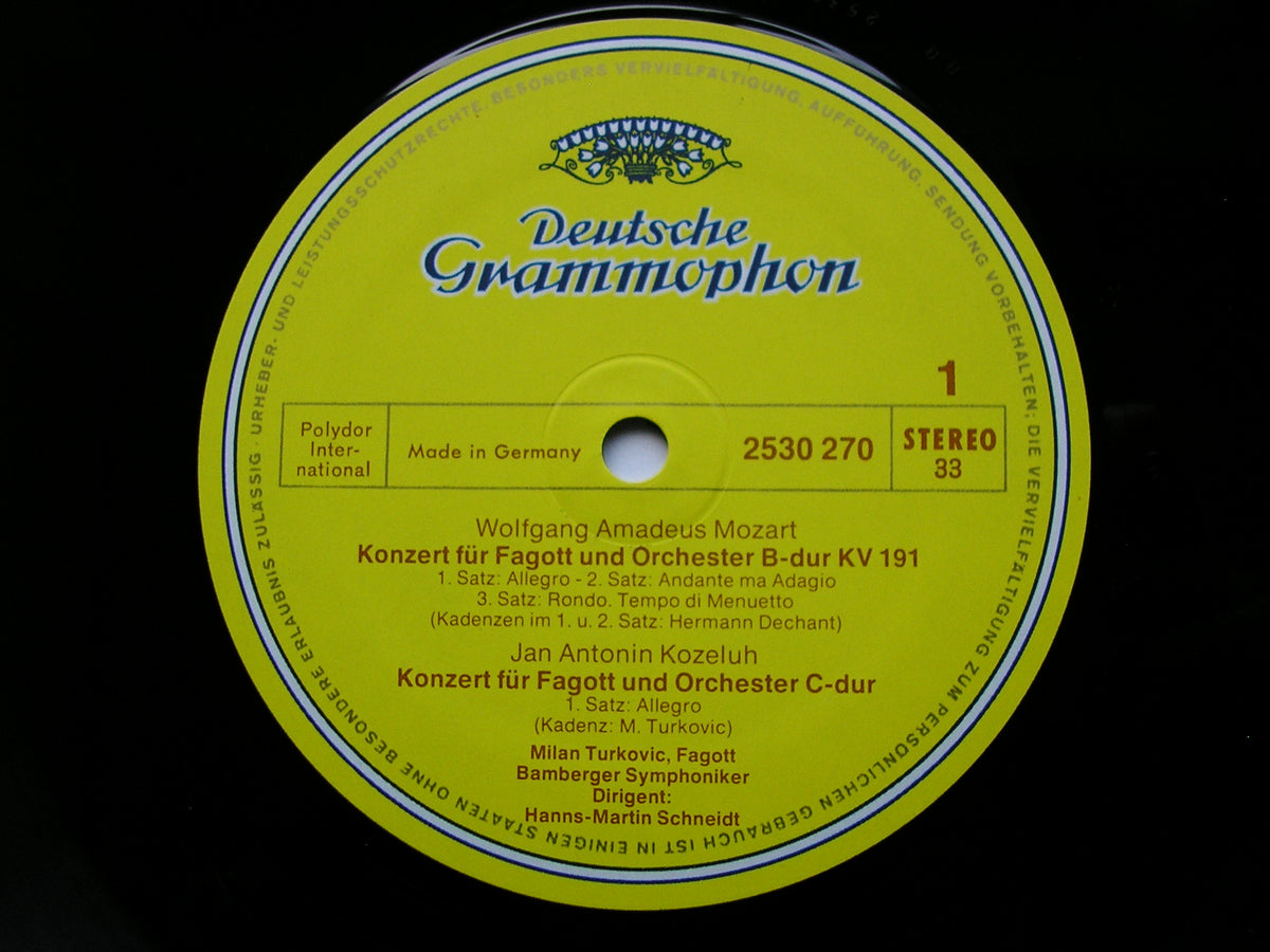 BASSOON CONCERTOS: MOZART / WEBER / KOZELUH       TURKOVIC / BAMBERG SYMPHONY / SCHNEIDT      2530 270