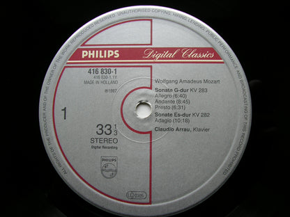 MOZART: PIANO SONATAS  K282 in E / K283 in G / K545 in C       CLAUDIO ARRAU       416 830