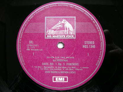 RACHMANINOV: SUITES Nos. 1 & 2 FOR TWO PIANOS      JOHN OGDON / BRENDA LUCAS     HQS 1340