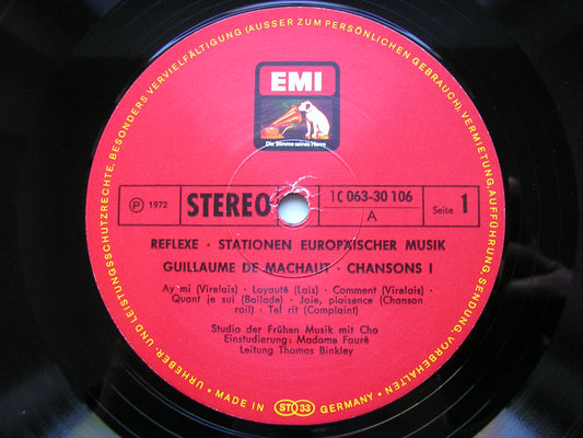 GUILLAUME DE MACHAUT  CHANSONS 1        STUDIO OF EARLY MUSIC / BINKLEY   063-30 106