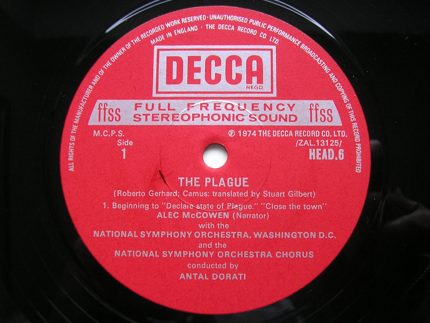 GERHARD: THE PLAGUE ALEC McCOWEN / NSOWDC / ANTAL DORATI DECCA HEADLINE HEAD 6
