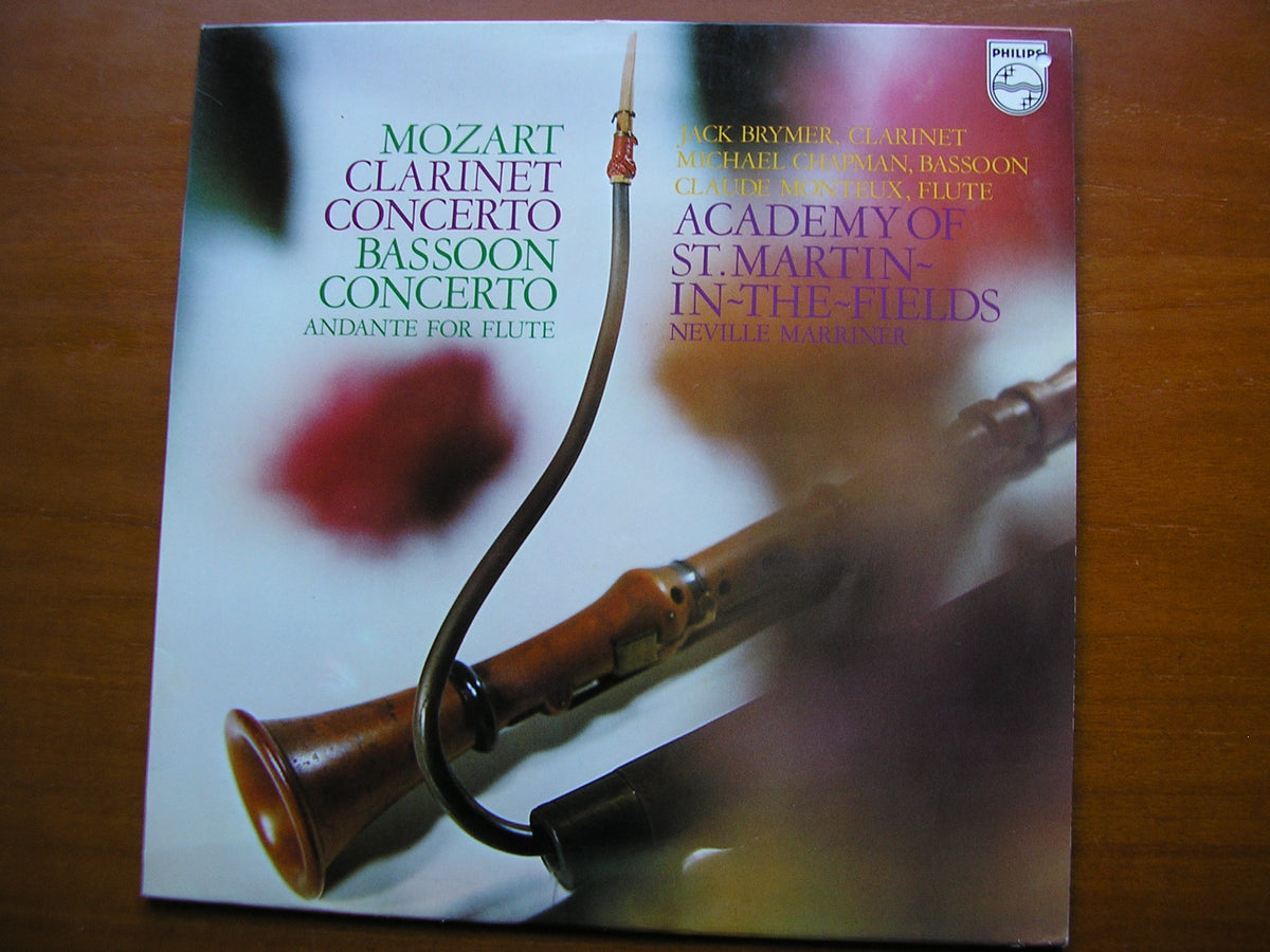 MOZART: CLARINET CONCERTO / BASSOON CONCERTO    BRYMER / CHAPMAN / ASMIF / MARRINER     6500 378