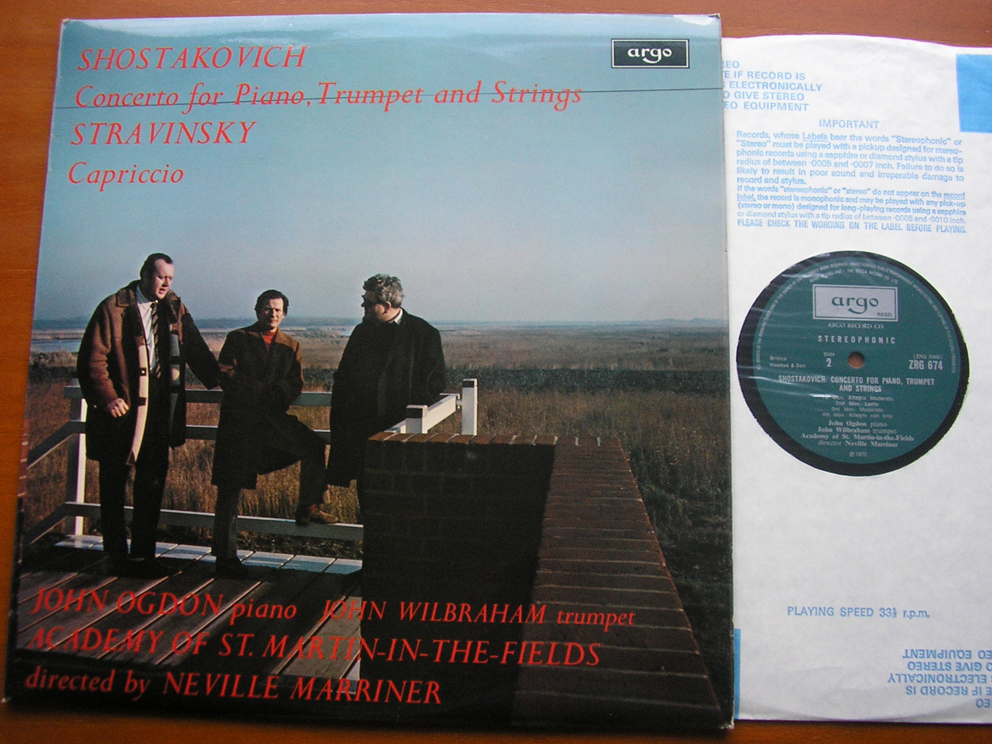 SHOSTAKOVICH: CONCERTO FOR PIANO, TRUMPET & STRINGS / STRAVINSKY: CAPRICCIO OGDON / WILBRAHAM / ASMIF / MARRINER ZRG 674
