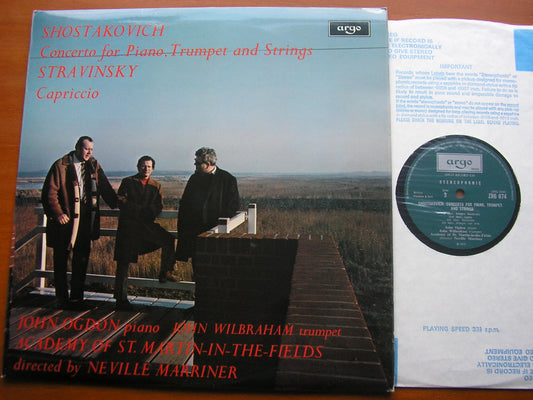 SHOSTAKOVICH: CONCERTO FOR PIANO, TRUMPET & STRINGS / STRAVINSKY: CAPRICCIO OGDON / WILBRAHAM / ASMIF / MARRINER ZRG 674
