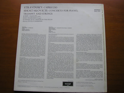 SHOSTAKOVICH: CONCERTO FOR PIANO, TRUMPET & STRINGS / STRAVINSKY: CAPRICCIO OGDON / WILBRAHAM / ASMIF / MARRINER ZRG 674