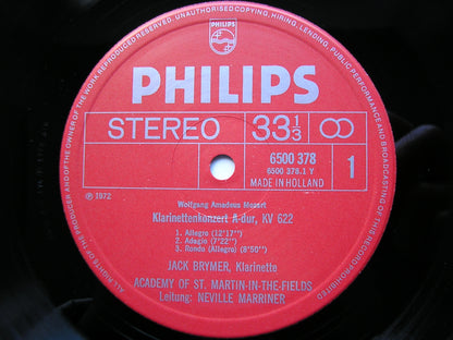 MOZART: CLARINET CONCERTO / BASSOON CONCERTO    BRYMER / CHAPMAN / ASMIF / MARRINER     6500 378