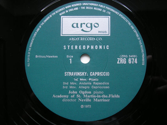 SHOSTAKOVICH: CONCERTO FOR PIANO, TRUMPET & STRINGS / STRAVINSKY: CAPRICCIO OGDON / WILBRAHAM / ASMIF / MARRINER ZRG 674